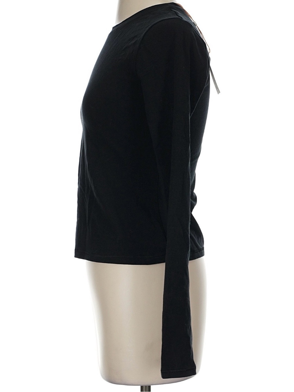 NWT Quince Organic Cotton Stretch Long Sleeve Tee Black Size Small - Picture 8 of 9